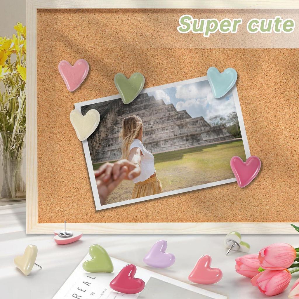 Irregular Heart Pushpins for Felt Board Photo Wall Decoration