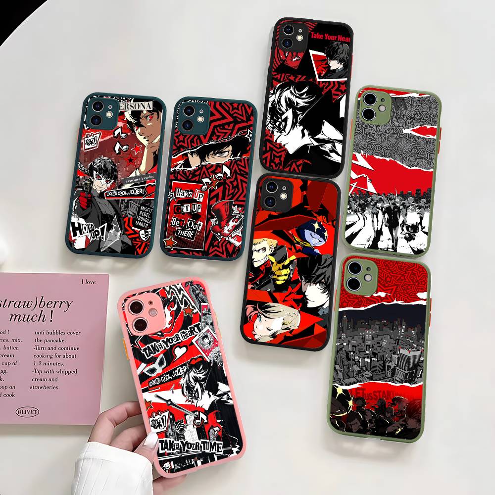 Persona 5 Matte Protective Case for iPhone 16 15 14 13 12 11 Pro Max X XS MAX Protection Case