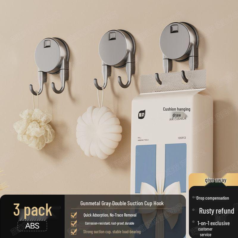 Removable Strong Suction Cup Hook for Coats, Hats, Towels, and More - No-Drill Adhesive for Bathroom or Door.