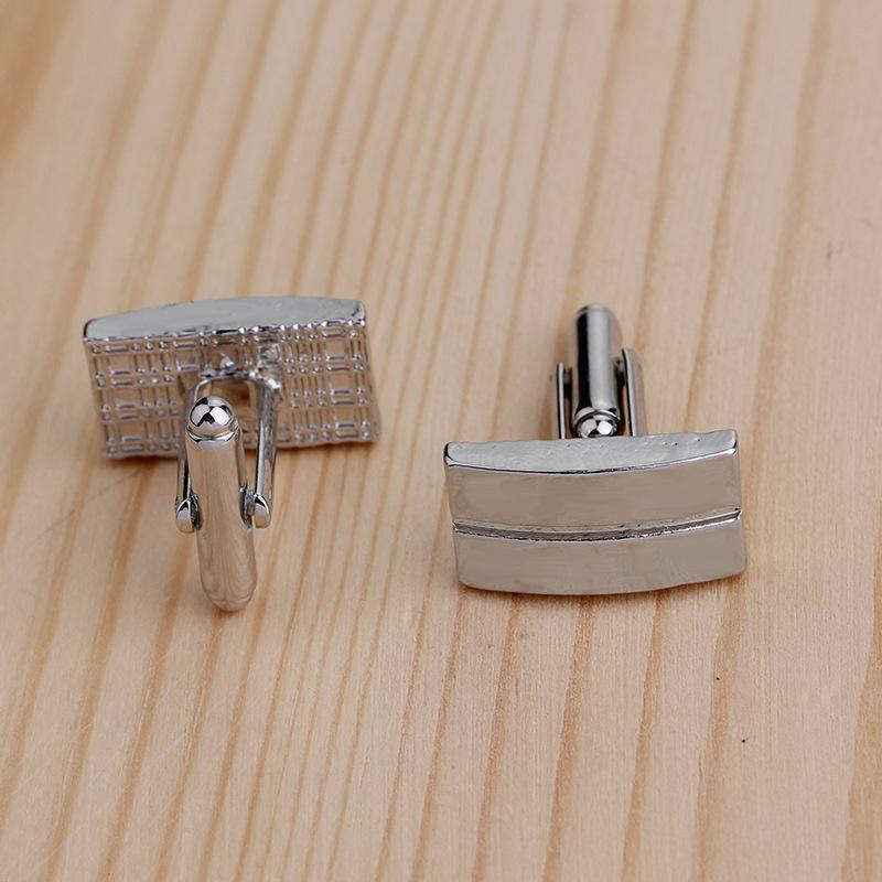 1Pair French Oblong Cufflinks Fashion Men's Business Banquet Suit Shirt Cuffs Buttons Luxury Party Wedding Cuff Links Gifts 2024