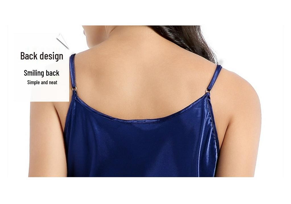 Plus Size Satijnen Diepe V-hals Spaghetti Bandjes Nachtjapon