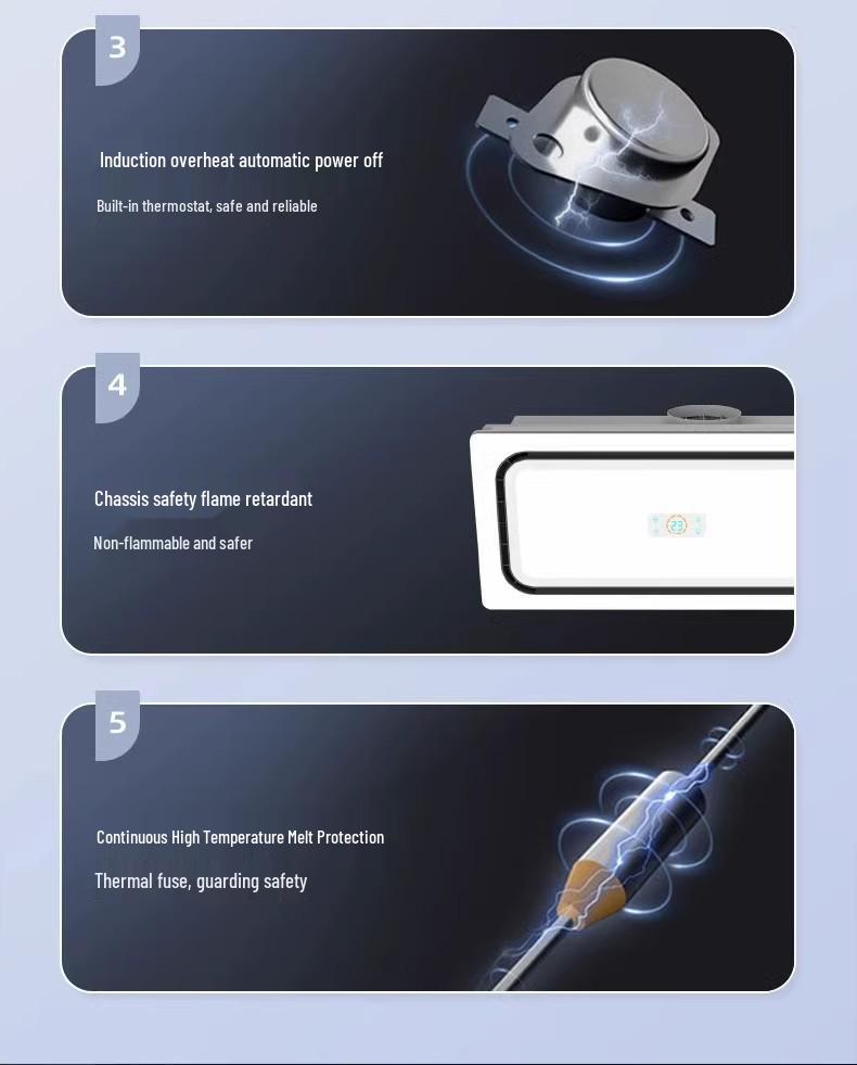 Recessed Bathroom Heater & Ventilation All-in-One: Warm Air, Hair Dryer, Lighting