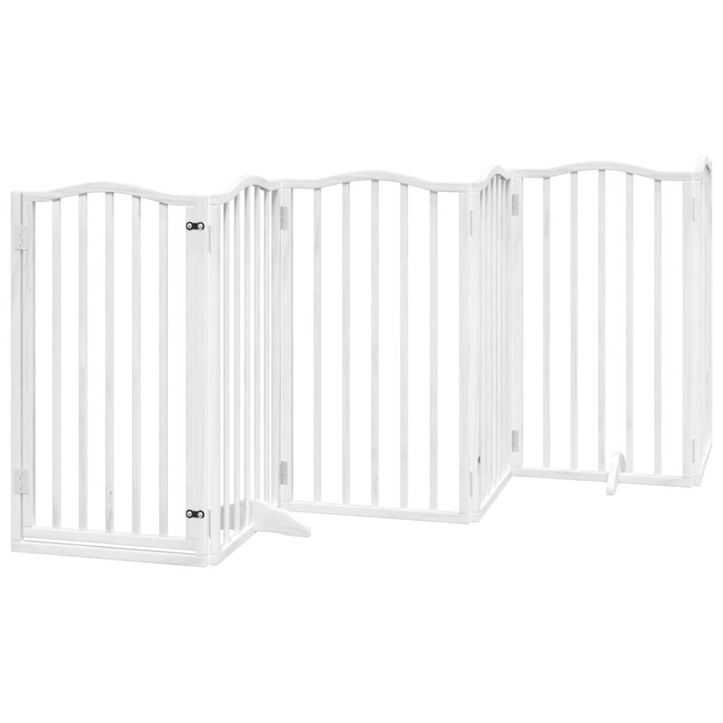 Vidaxl Foldable Dog Gate, With Door, 6 Panels, White, 300 Cm