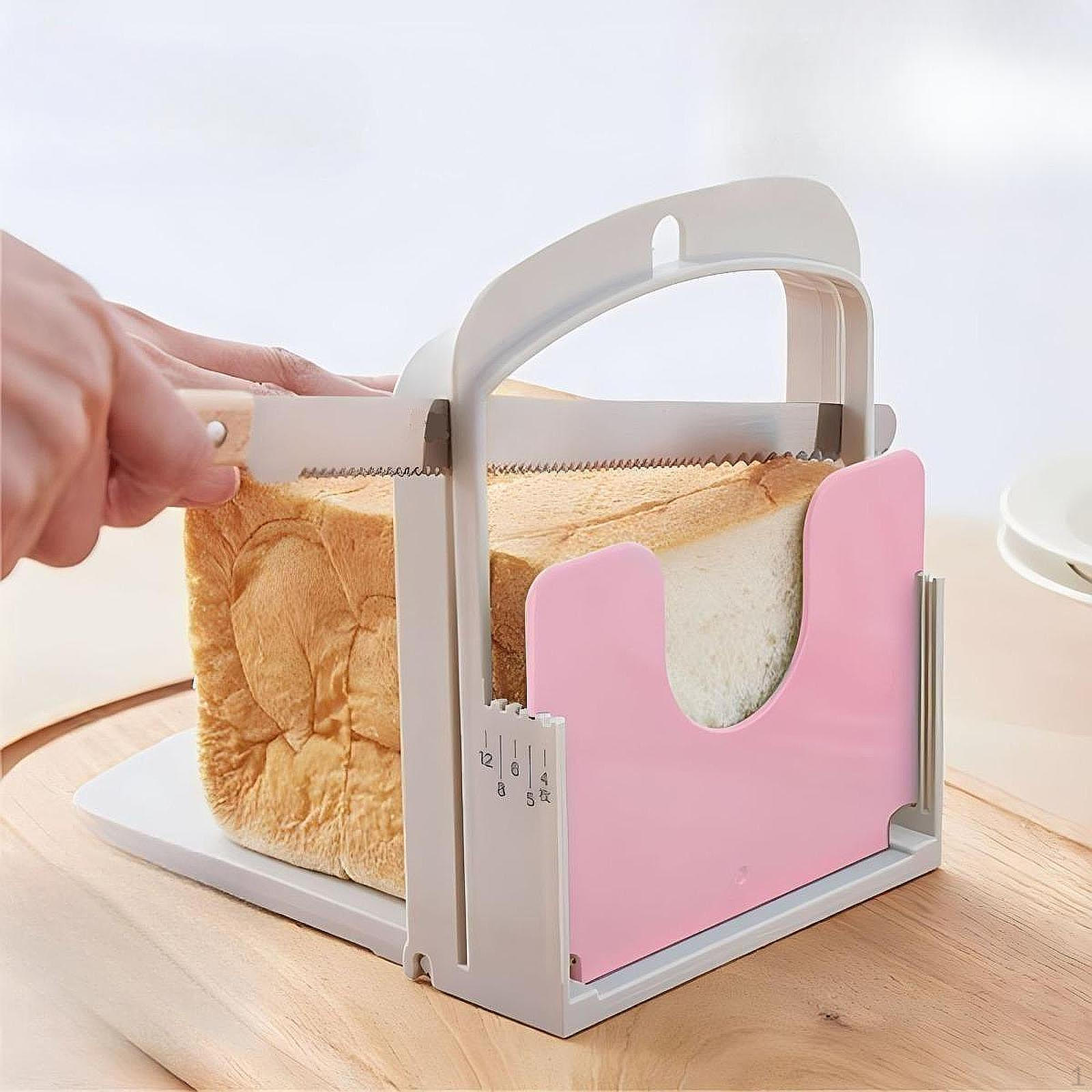 

Bread Cutter Toast Adjustable Compact Loaf Slicer for Bagels синій