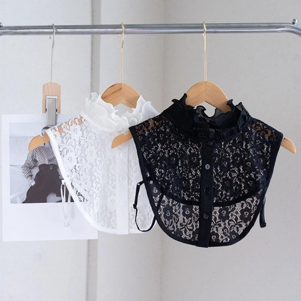 Easy To Match Lace Lapel Half Shirt Elegant Adjustable Neckline Detachable Fake Collar  Wedding