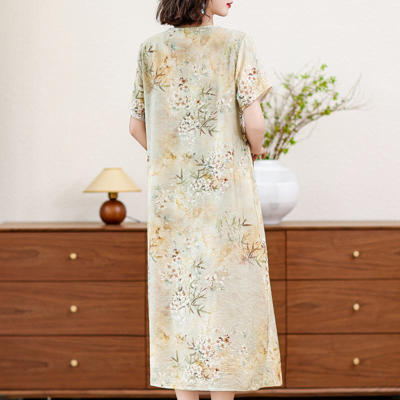 Letní elegantní šaty pro ženy plus size ležérní s krátkým rukávem dlouhé šaty letní vintage oblečení