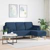 Sofa Set with Cushions Blue Polyester