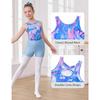 CHARMLEAKS Gymnastics Leotards for Girls Dance Unitards Shorts Outfits Activewear with Hair Scrunchie