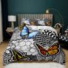 Butterfly Duvet Cover Set Butterfly Plum Branch Pattern Bedding Set Soft Bedclothes Twin Queen King Size Polyester Qulit Cover
