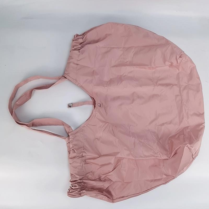 Eco-Friendly Foldable Shopping Tote with Buckle, Drawstring Closure, and Single Shoulder Strap