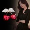 Cute Cherry Brooch Exquisite Charm Pin Creative Sweet Jewelry Accessories Party Birthday Decoration Trendy Gift