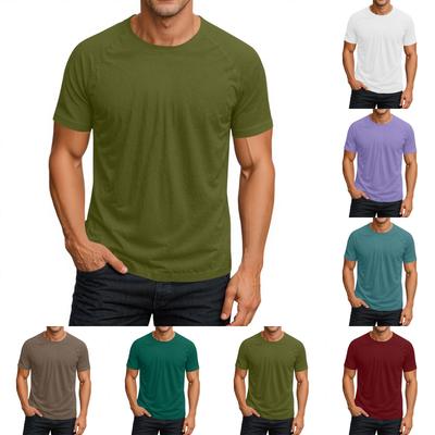 Ανδρική Μπλούζα με Στρογγυλή Λαιμόκοψη Ραγκλάν Κοντό Μανίκι T-shirt