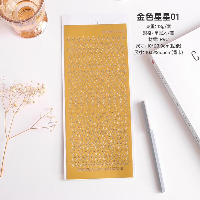 1 Sheet Waterproof  English Letter Digital Decorative Gold Sticker Scrapbooking Diy Label Diary Album Journal Planner