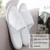 6 Pairs Disposable Slippers for Guests Bulk House Slippers Spa Fluffy Coral Fleece Indoor Hotel Slippers for Women Men