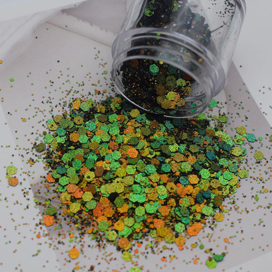 Opal White Cosmetic Polyester Glitter Hexagon Epoxy Resin Chunky Matte Glitter Mix for Snow Globe Tumbler Glitter