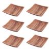 Fuji Boeki Acacia Dishware, 11cm Wide Square Trays/Plates, Set of 6, Product Number 23882