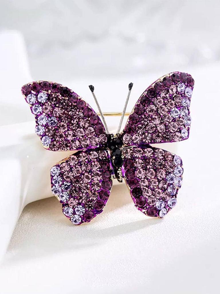 Bridal wedding brooch, three-dimensional butterfly brooch, full diamond micro inlaid wedding shawl, birthday gift