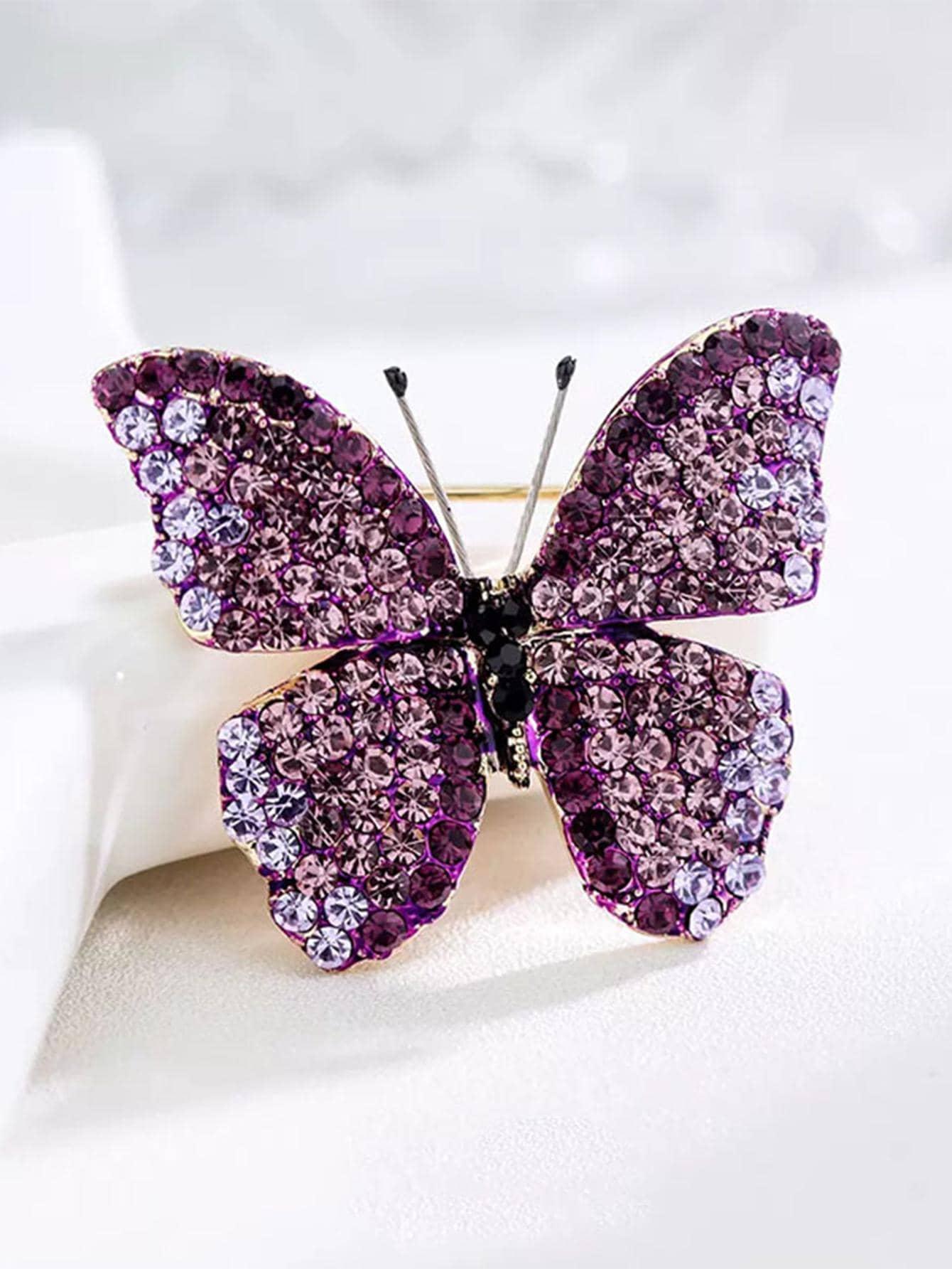 

Bridal wedding brooch, three-dimensional butterfly brooch, full diamond micro inlaid wedding shawl, birthday gift