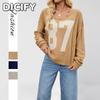 DICFY Women's Fashion Casual Autumn Winter O-Neck Long Sleeve Loose Sweaters
