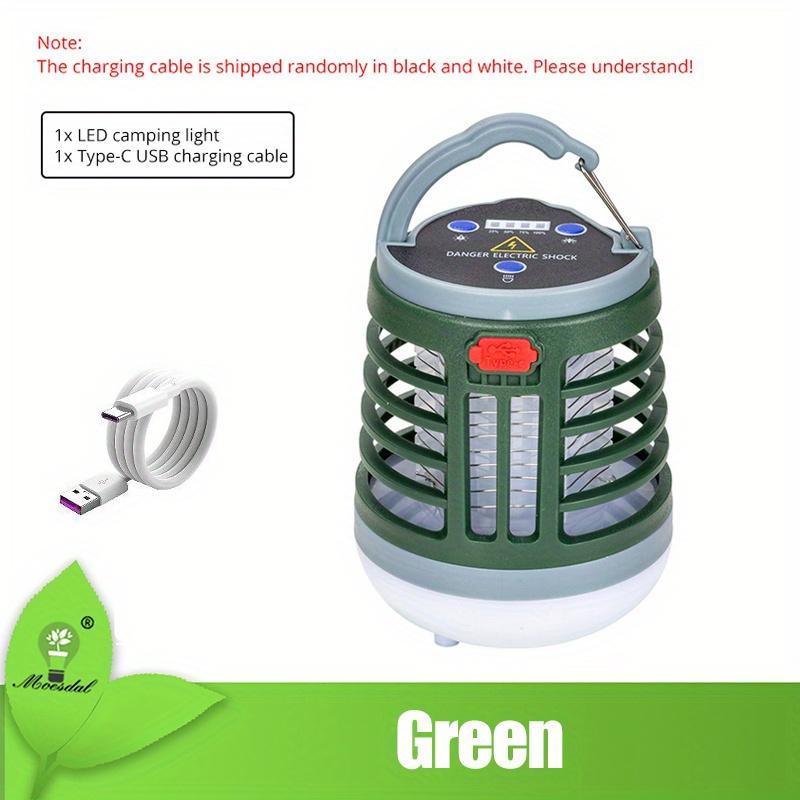 

Перезаряжаемый фонарь для кемпинга от комаров с водонепроницаемым крючком - идеально подходит для активного отдыха, например, кемпинга, походов, бега, ремонта и рыбалки. зелёный