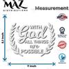 Cross Car Stickers - 'With God, All Things Are Possible' Vinyl for Cars, Vans, SUVs