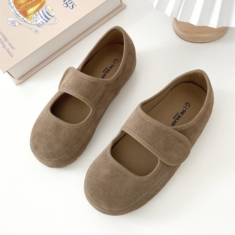 

2025 autumn new retro Doudou shoes single shoes women s ugly cute Boken retro Japanese Velcro flat shoes Boken shoes 40 хаки