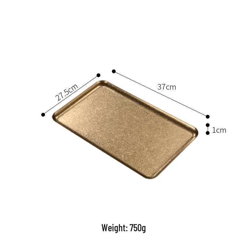 Jingbaodi Rectangular Gold Stainless Steel Serving Tray