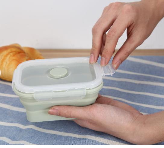 LFGB-grade Heatable Food Grade Silicone Collapsible Lunch Box Travel-friendly Storage Container