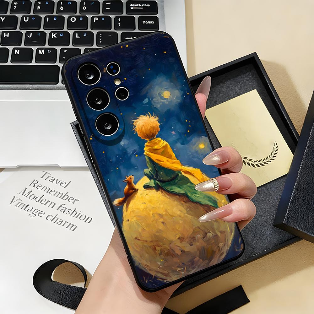 Little P-Prince And A F-fox Phone Case For Samsung S26 S25 S24 FE S23 S22 S21 Plus S20 Ultra Note20Ultra Black Soft Shell