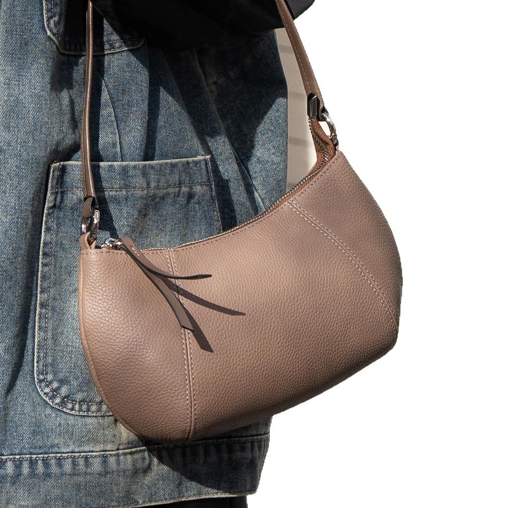 Genuine Leather Women's Crossbody Bag Lightweight Small Shoulder Handbag Portable Commuter Phe Purse for Daily Travel