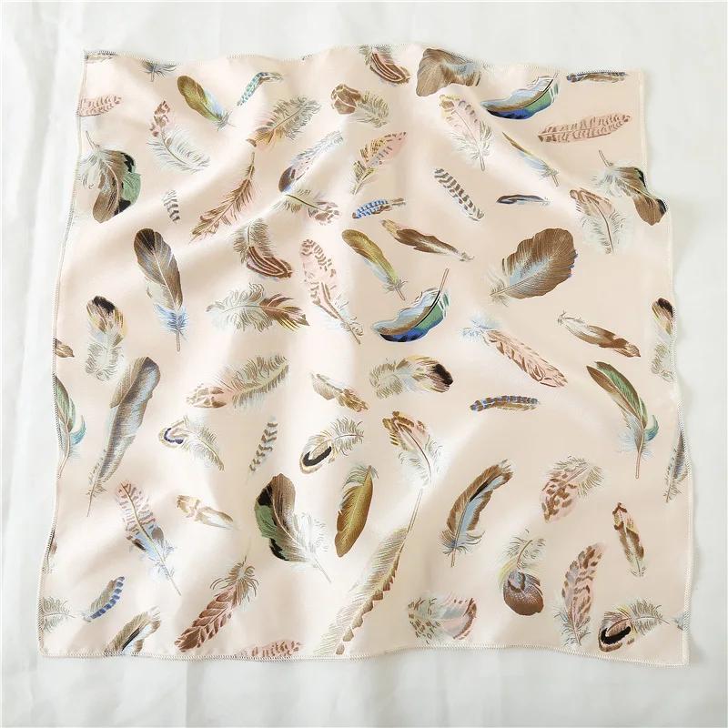 50x50 Square Scarf Hair Tie Band For Business Party Women Elegant Small Vintage Skinny Retro Head Neck Silk Satin Scarf Present