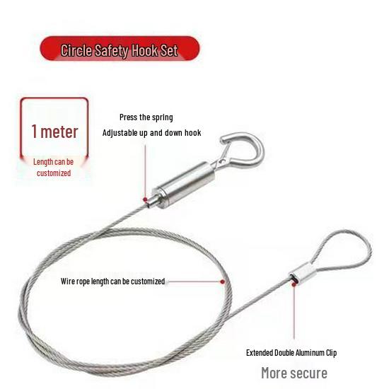 Adjustable Steel Wire Rope with Hook for Sound Insulation Panels and Ceiling Chandeliers