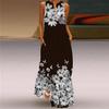 Retro Summer Sleeveless V Neck Multicolor Fashion Maxi Dress