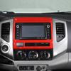 For Toyota Tacoma 2011-2015 ABS Carbon Fiber/Red Car Central Control Air Conditioning Vent Decorative Frame Car Accessories