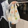 Women Flower Knitted Shoulder Bag  Handbag Lightweight Crochet Tote Bag Casual Top Handle Bag Outdoor Travel Bag