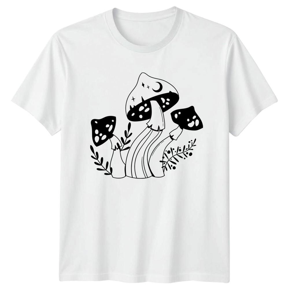 Mystical Mushroom Moon Stars TShirt Fungi Art Birthday Gift For Him And Her S