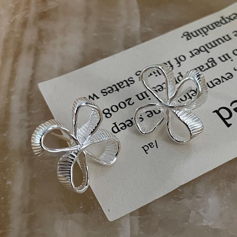 925 Sterling Silver Vintage Earrings For Women Trendy Simple Sparkling Flower Earring Jewelry Prevent Allergy Party Accessories