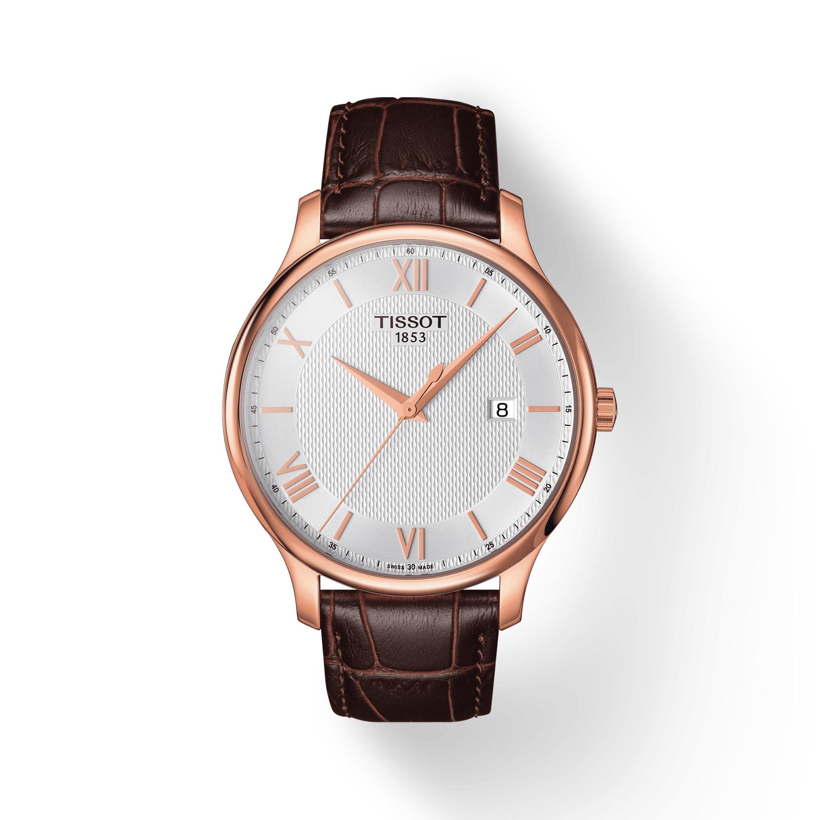 Tissot Leather Strap silver Dial Men s Fashion Watch T063.610.36.038.00 серебряный