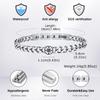 Compass Circle Cuban Bracelets for Men Boys,Fold Over Clasp Stainless Steel Chain Link Wristand,Simple Jewelry Gifts