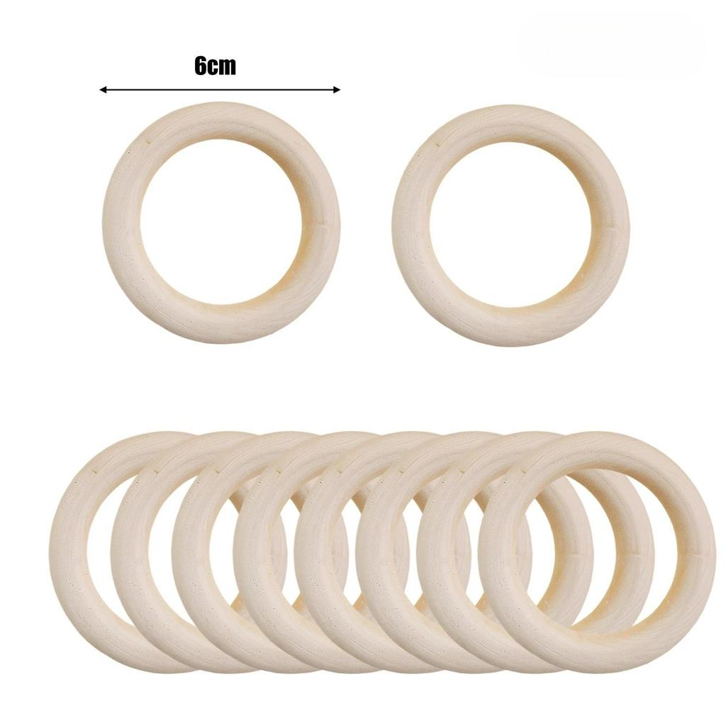 Wooden Rings For Crafts Supplies Unfinished Wood Circles Ring DIY Pendant Connectors Jewelry Making Handmade Ornaments Wholesale