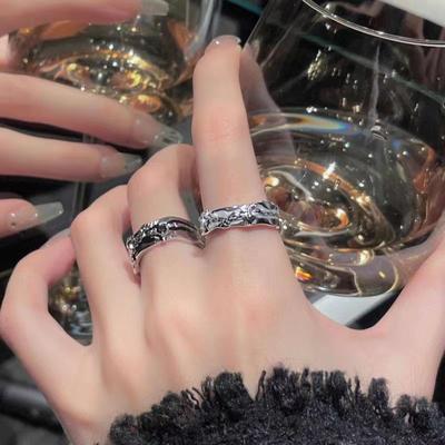 Dark Wind Starlight Ring Herren Leichter Luxus Advanced Sense Verstellbarer schlichter Ring Ring Nischendesign Zeigefinger Offener Ring Damen