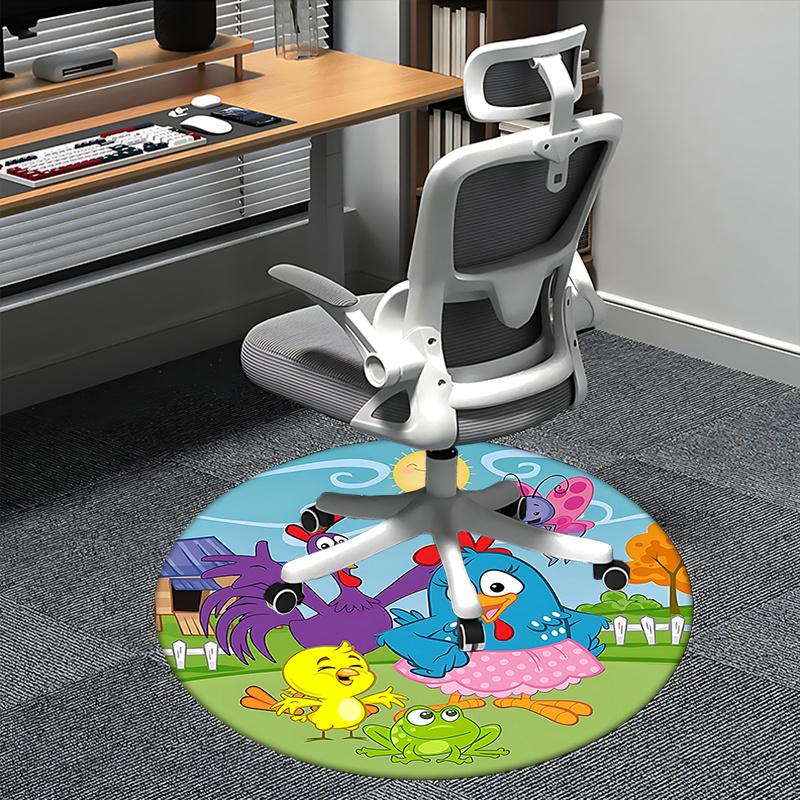 

Charming Farm Animal Chair Mat - Round Carpet for Home Decor, Office Use, and Gifts0232b 80cm