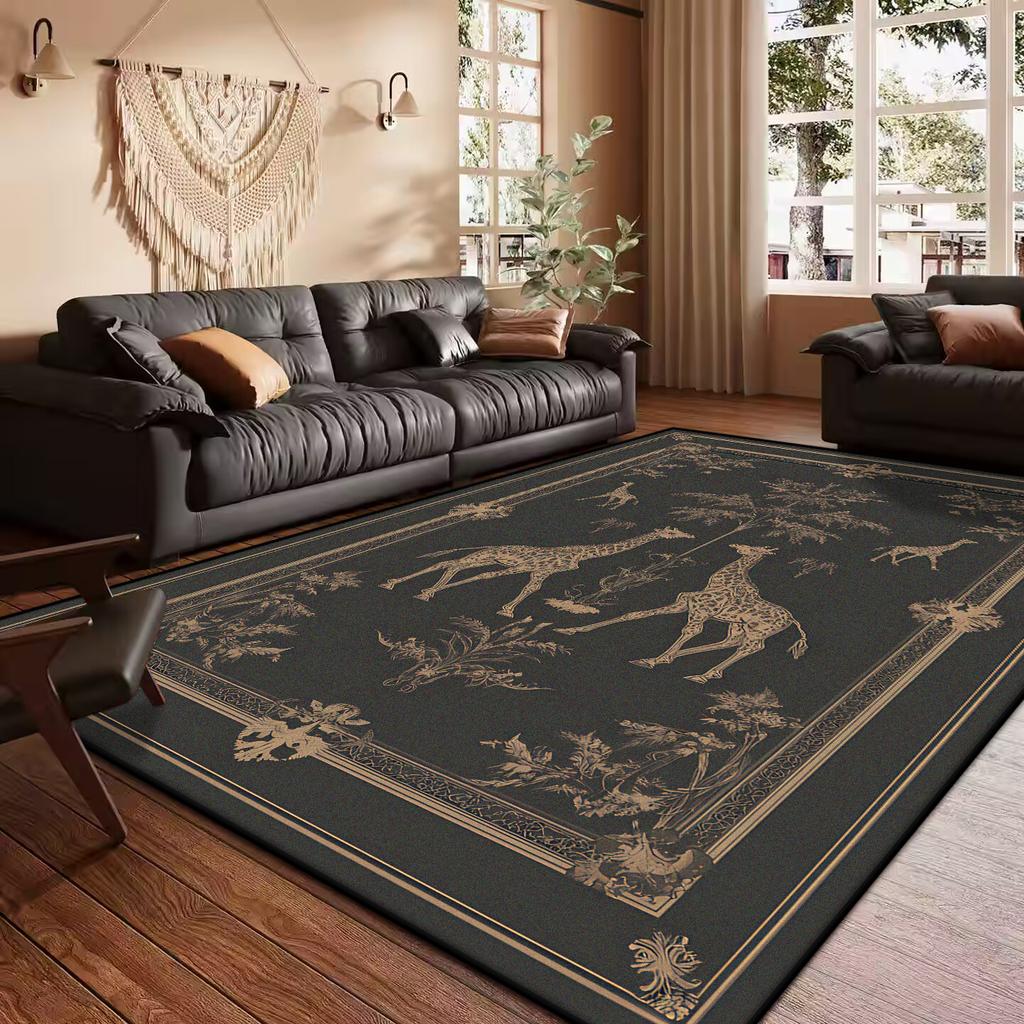 French Retro Style Creative Living Room Carpet Floral Pattern Kitchen Corridor Bedroom Mat Home Decoration Easy Care Sofa Rug