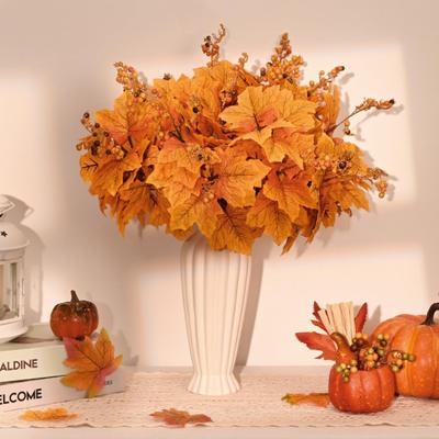 Gefälschtes Ahornblatt, gute Details, kein Welken, kein Gießen, langlebig, Beere, Erntedankfest, Herbst, Desktop-Vase, Dekoration, Foto, Sexkleidung für Erwachsene