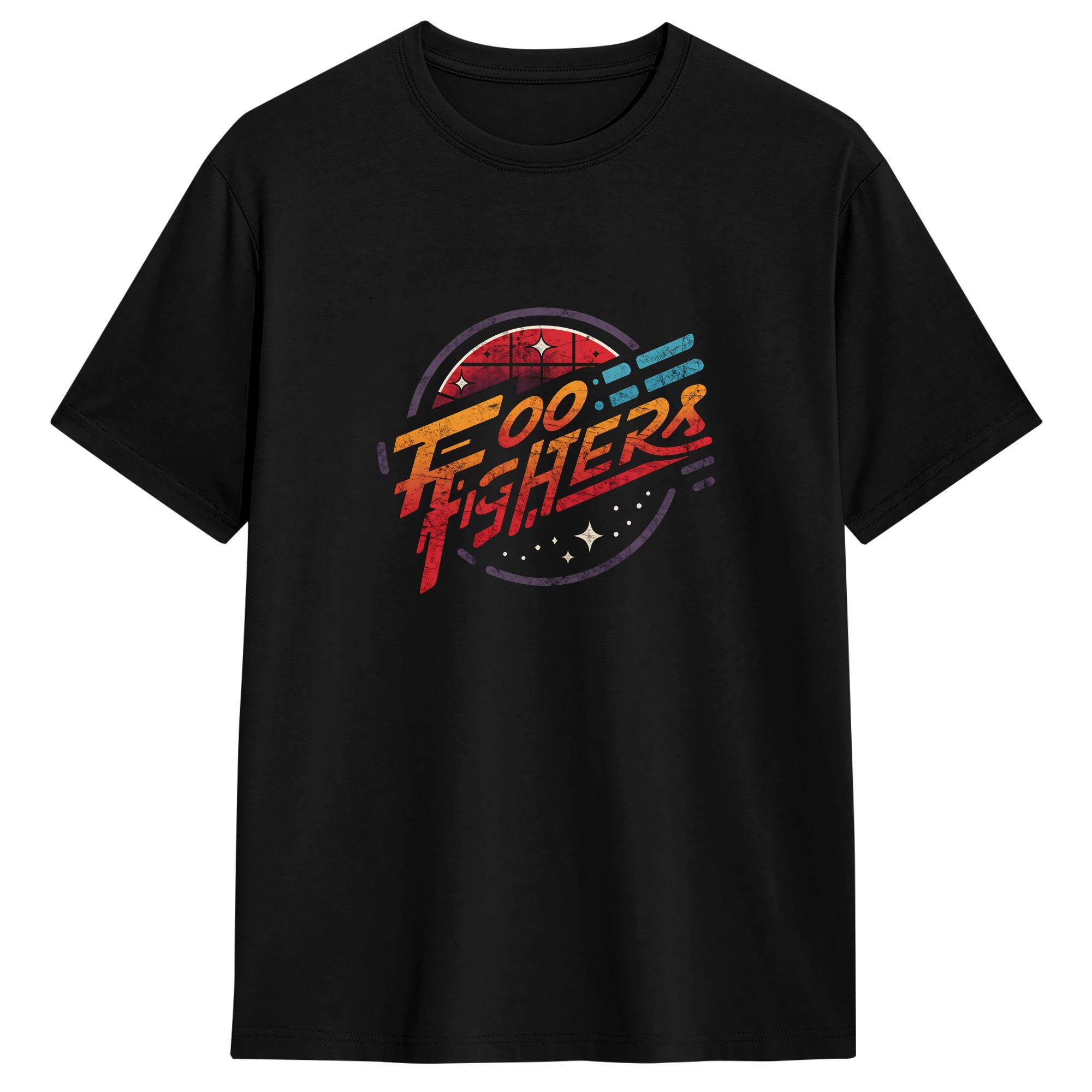 Vintage Foo Fighters TShirt for Unisex Crew Neck Pure Cotton T Shirt Short Sleeve Tees Summer Tops S