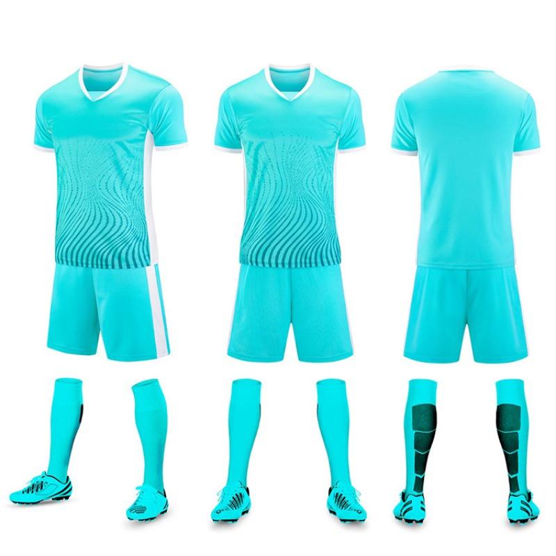 Football Jersey Set Men'S Game Sports Jersey Adult Primary School Students Children'S Training Jersey Short-Sleeved Jersey Quick-Drying