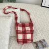 41 autumn and winter fashion leopard print woolen underarm bag women's bucket bag large capacity shoulder bag