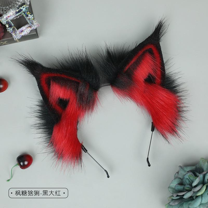 Handmade Simulation Animal Ear Headgear Cute Plush Comic Show Cosplay Bobcat Ears Hair Accessories Props Accessories Headband