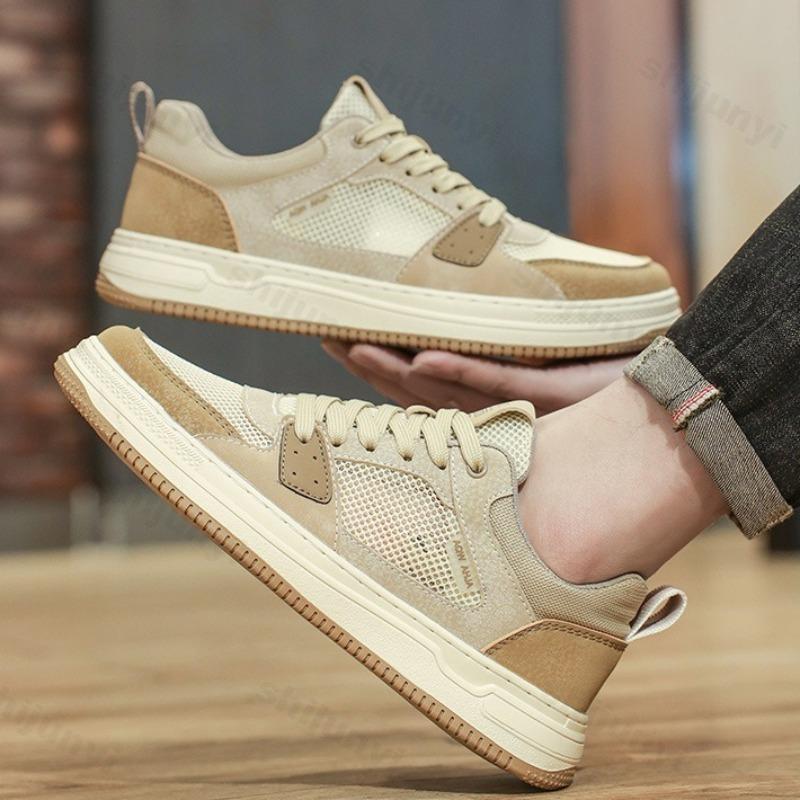 Summer Men's Shoes 2025 Breathable Mesh Sport Casual Shoes Fashion Platform Non-slip Board Shoes Trendy Zapatillas De Hombre