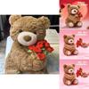 Peluche Ours en Peluche Avec Rose Pour Cadeau Romantique Et Décoration de la Saint-Valentin